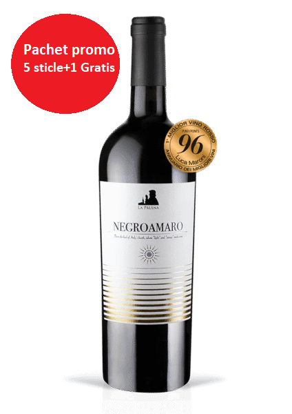 5+1sr negro Pachet 5+1 La Pruina, Italia, Negroamaro Puglia Salento IGT, 6x0.75L - imagine 1